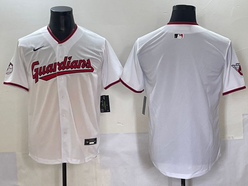Men 2025 Cleveland Indians Blank White Game Nike MLB Jersey style 1
